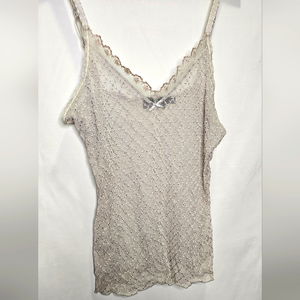 The Limited Delicate Lace Trimmed Gray Camisole